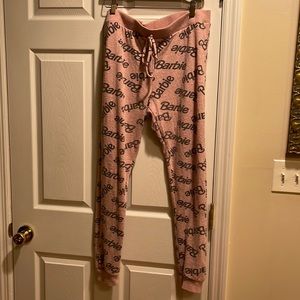 Barbie soft drawstring pink gray lounge Pj pants